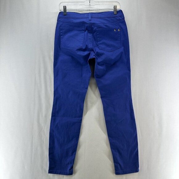 Nautica Pants Women Sz 4 Slim Fit Ankle Chino Mid Rise Casual Stretch Royal Blue - Picture 2 of 10
